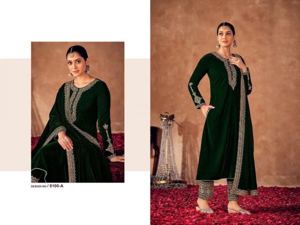 Fancy Velvet 8100 Velvet Embroidery Salwar Kameez Collection